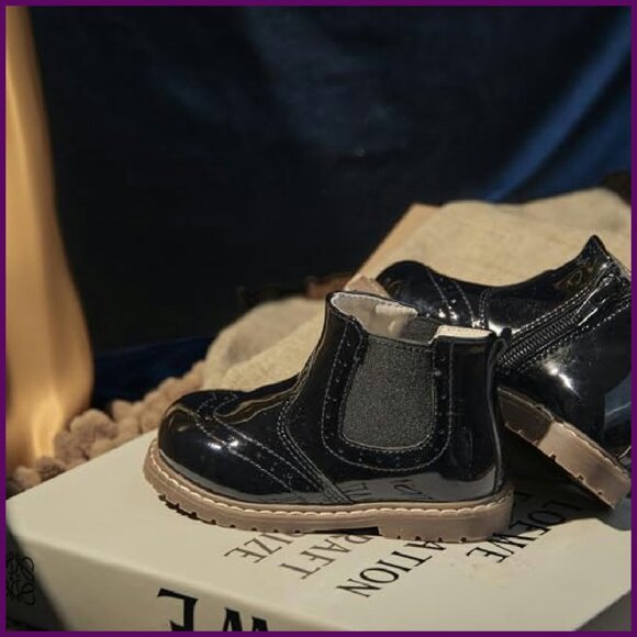 Vintage Leather Embroidered Toddler Girls Boots Mid Calf Water Resistant - Picture 6 of 8